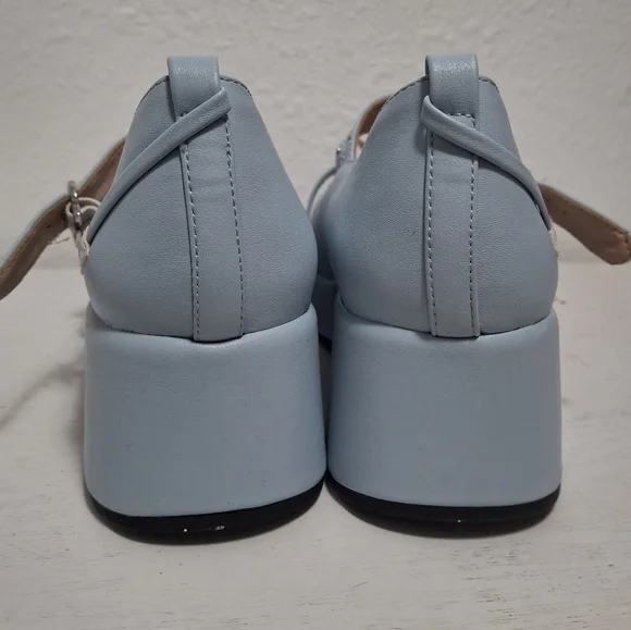 New Heart Valentine Mary jane Platform Shoes Light Blue - Picture 4 of 10